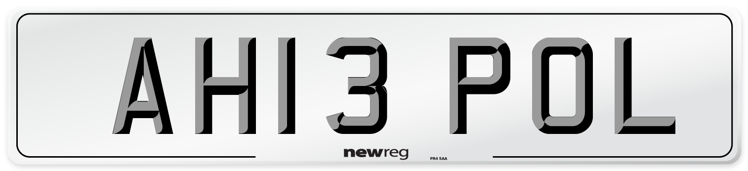 AH13 POL Number Plate from New Reg